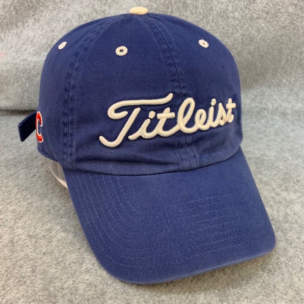 Titleist Script Mens Blue Titleist Golf Hat Cubs C Logo Adjustable OSFM